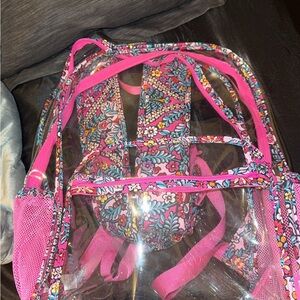 Floral Pink Clear Kids Backpack